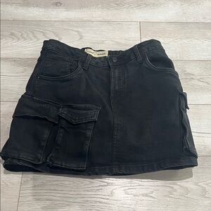 Black Denim Cargo Skirt! Has a short underneath! Worn once only
